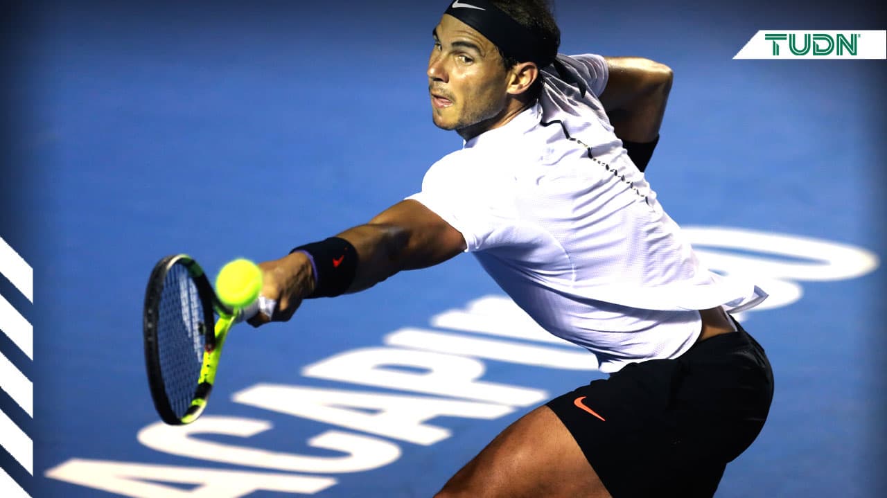 El tenista español Rafael Nadal juega en el Abierto Mexicano de Tenis, a donde regresará en 2020 para ser parte del cartel de la ATP.