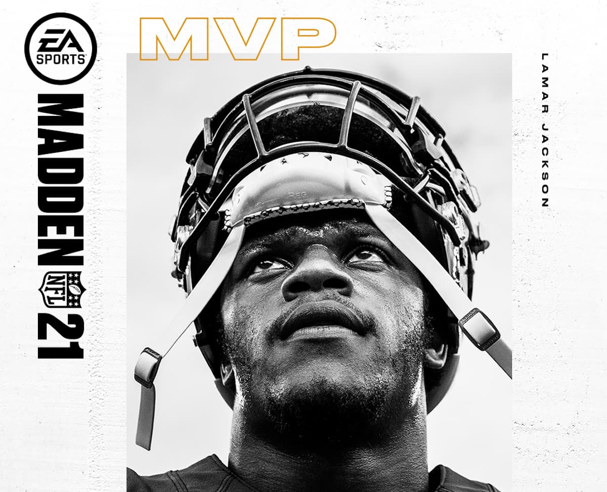 Lamar Jackson presume la portada del Madden 21