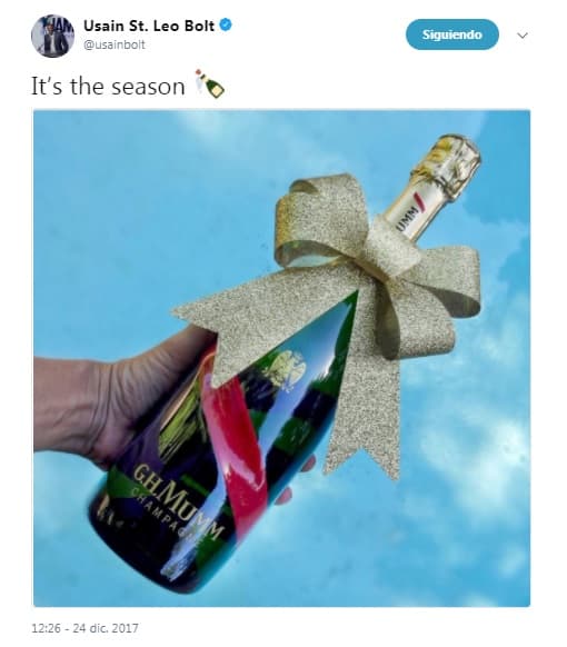 Usain Bolt envió un gracioso mensaje navideño en sus redes sociales.