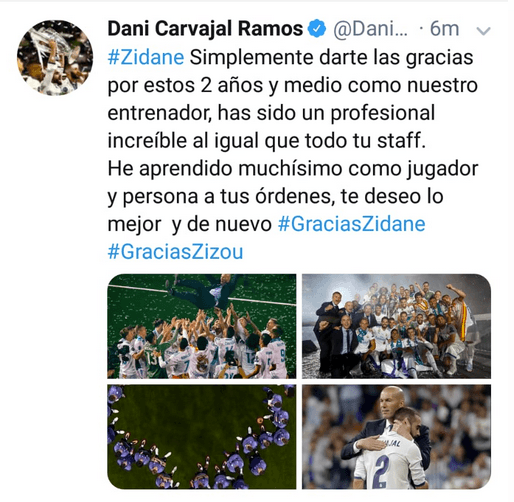 El español Dani Carvajal, defensa que tuvo su mayor suceso en Real Madrid con el francés como técnico.