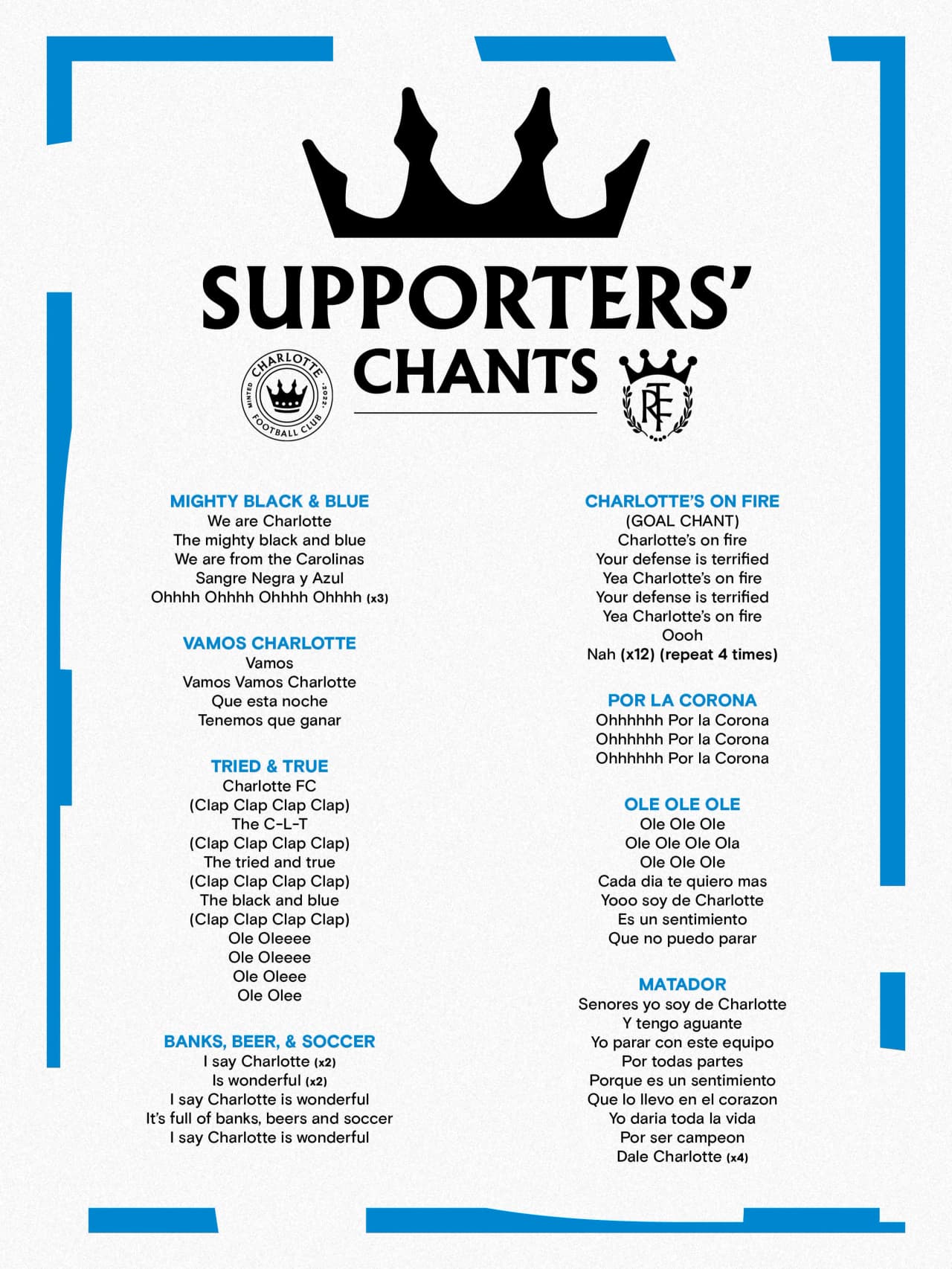 Cánticos de aficionados de Charlotte FC para el partido ante Pumas.