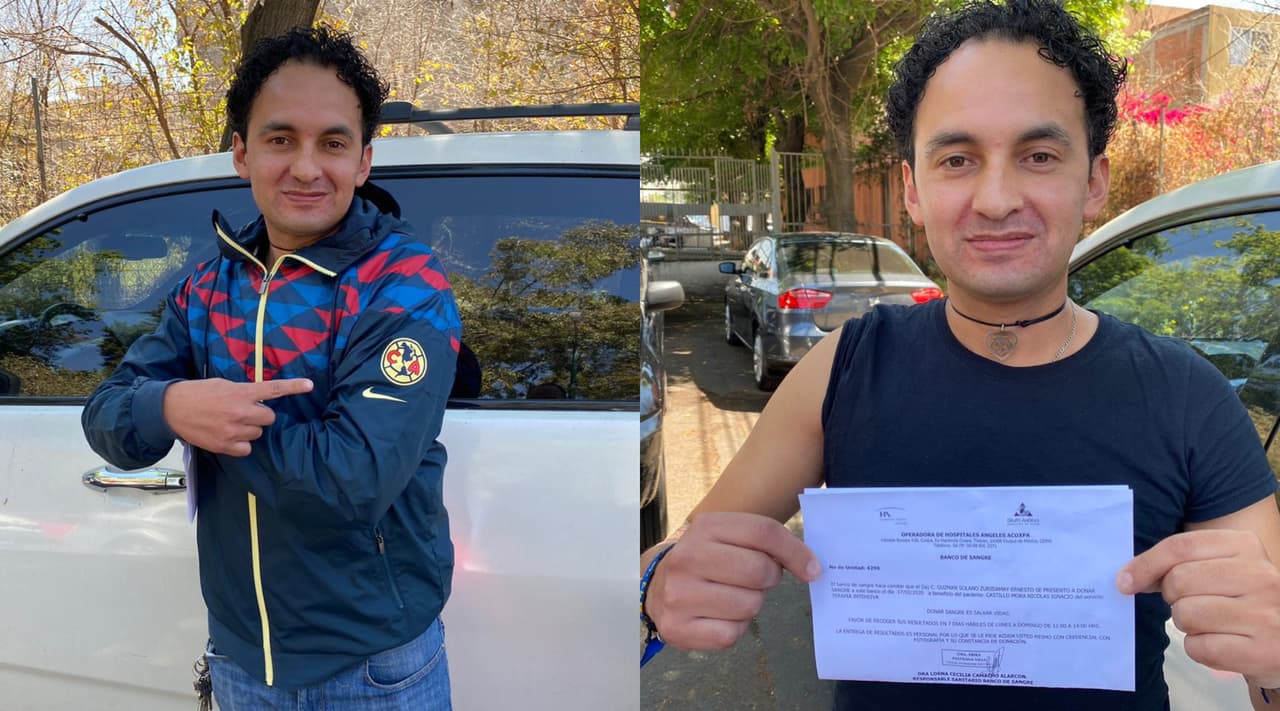 Aficionado del América dona sangre para Nico Castillo