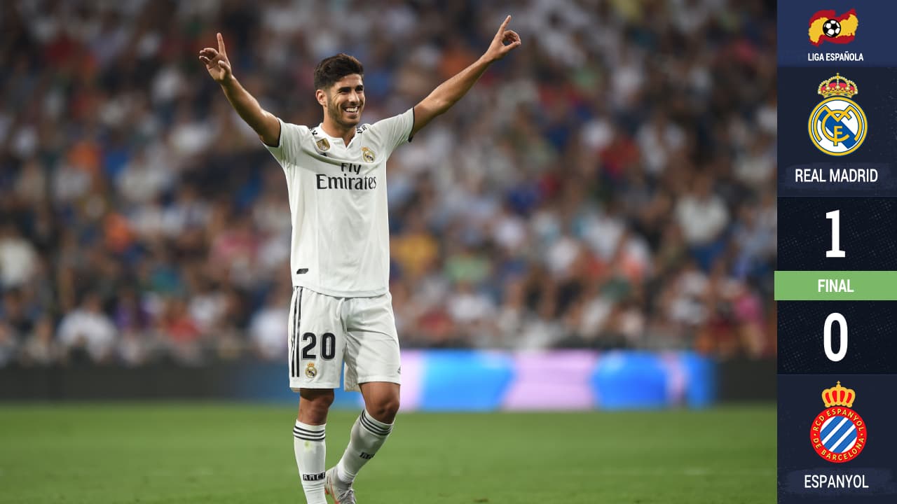 Asensio festejó de forma tardía el gol del triunfo.