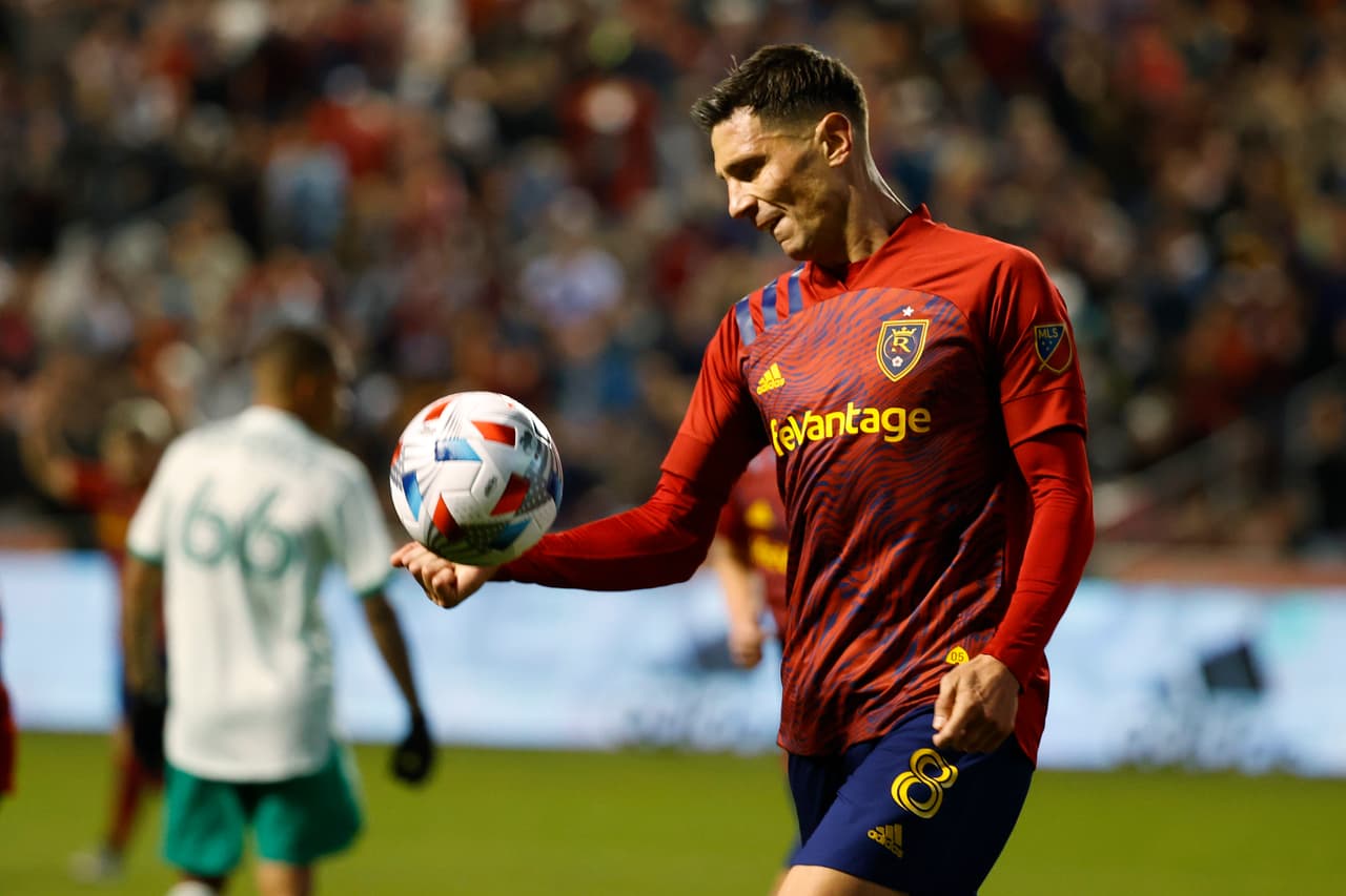 Damir Kreilach cumplió con el ritual de marcar goles para RSL.
<br>