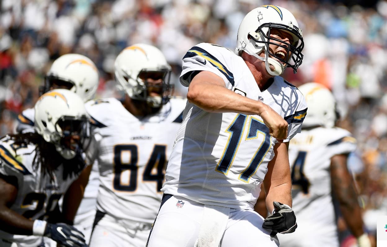 Con cuatro pases de TD de Philip Rivers, los Chargers se impusieron a los Jaguars 38-14