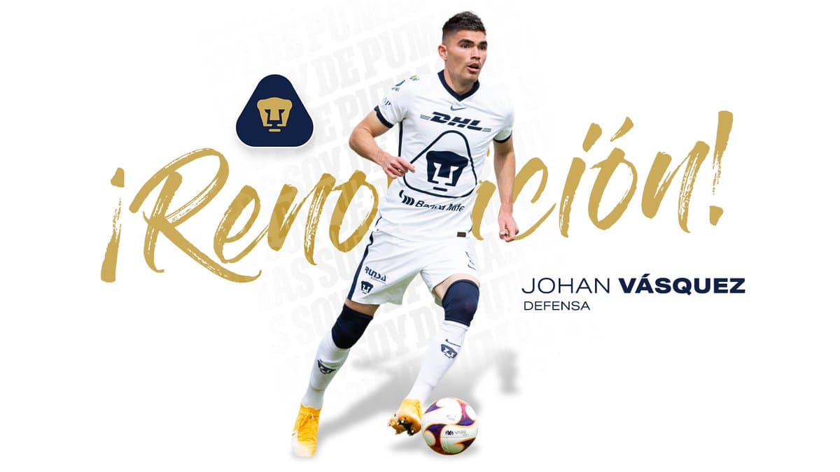 Johan Vásquez renueva por 2 años en Pumas con miras a Europa