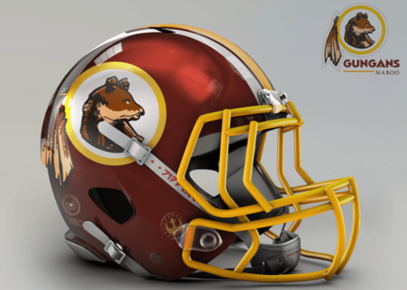 <b>Washington Redskins</b>
<br>Un poco tiernos los Naboo Gungans con su casco.