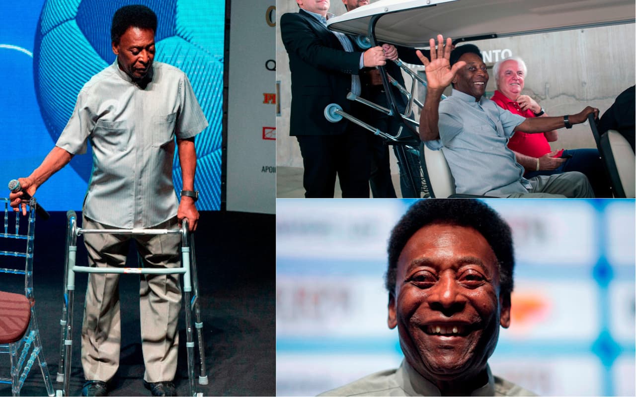 'Pelé' acudió apoyado en un andador a la ceremonia inaugural del campeonato regional de fútbol del estado de Río de Janeiro y afirmó sobre el aparato que se trata de sus nuevas zapatillas.