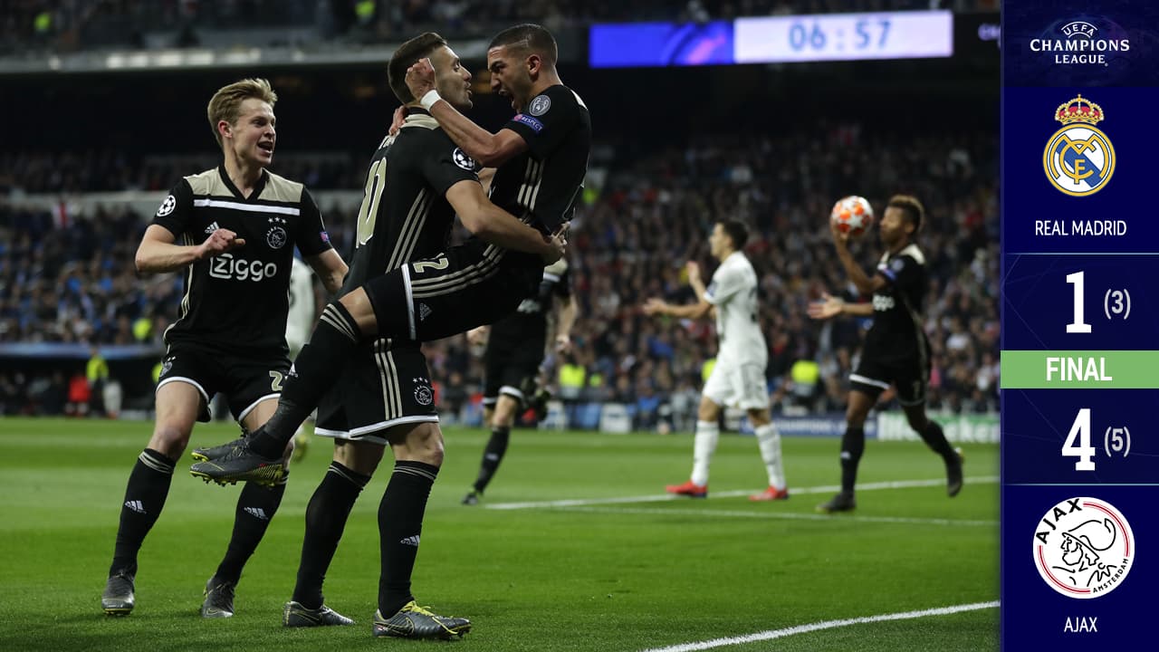 Con una humillante goleada, el Ajax puso fin al reinado del Real Madrid en Europa