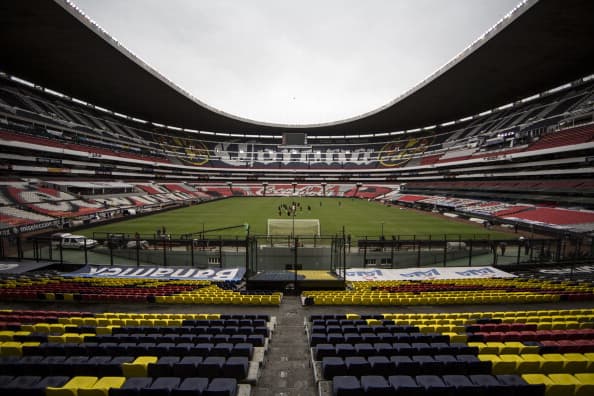 MEXICO CITY MEXICO - NOVEMBER 12: General view during a training session at the Azteca stadium prior to face Mexico as part of the World Cup Qualifier on November 12, 2013 in Mexico City, Mexico. (Photo by Miguel Tovar/LatinContent/Getty Images)