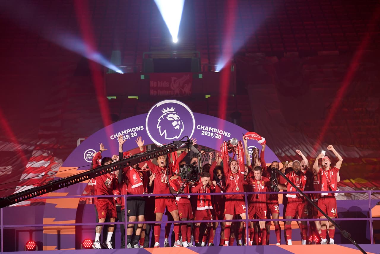 Las mejores imágenes de los festejos del los campeones de la Premier League 2019-2020.