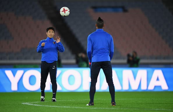 YOKOHAMA, JAPAN - DECEMBER 07: Ryota Nagaki of Kashima Antlers during a training session at International Stadium Yokohama on December 7, 2016 in Yokohama, Japan. (Photo by Shaun Botterill - FIFA/FIFA via Getty Images)