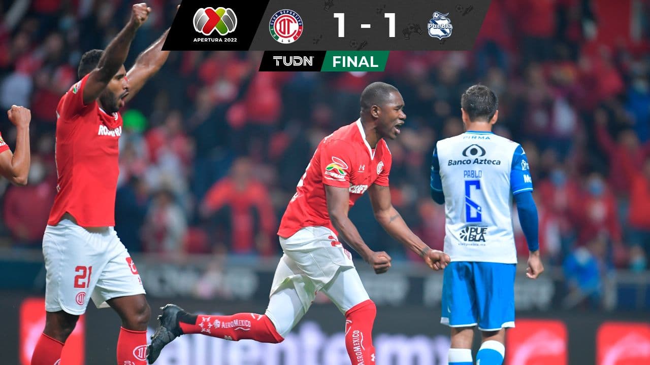 El Toluca rescata empate contra Puebla con golazo de Mosquera