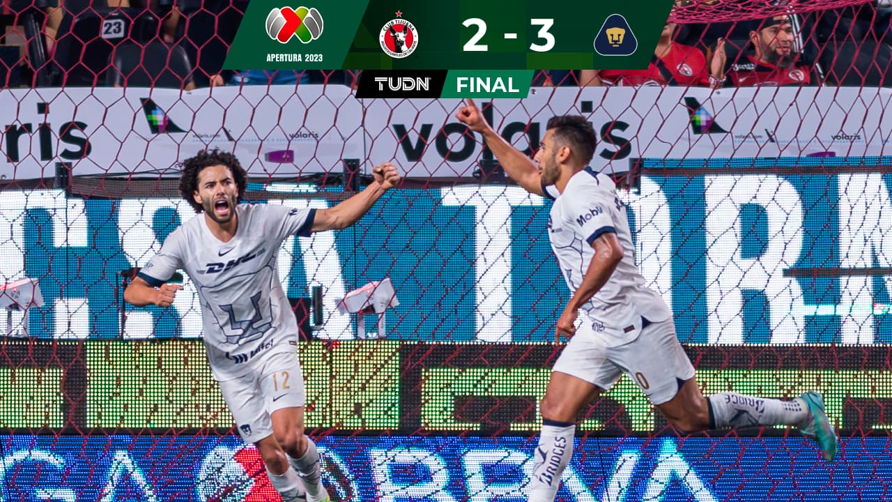 Pumas remonta a Tijuana con gol de 'Toto' Salvio sobre la hora