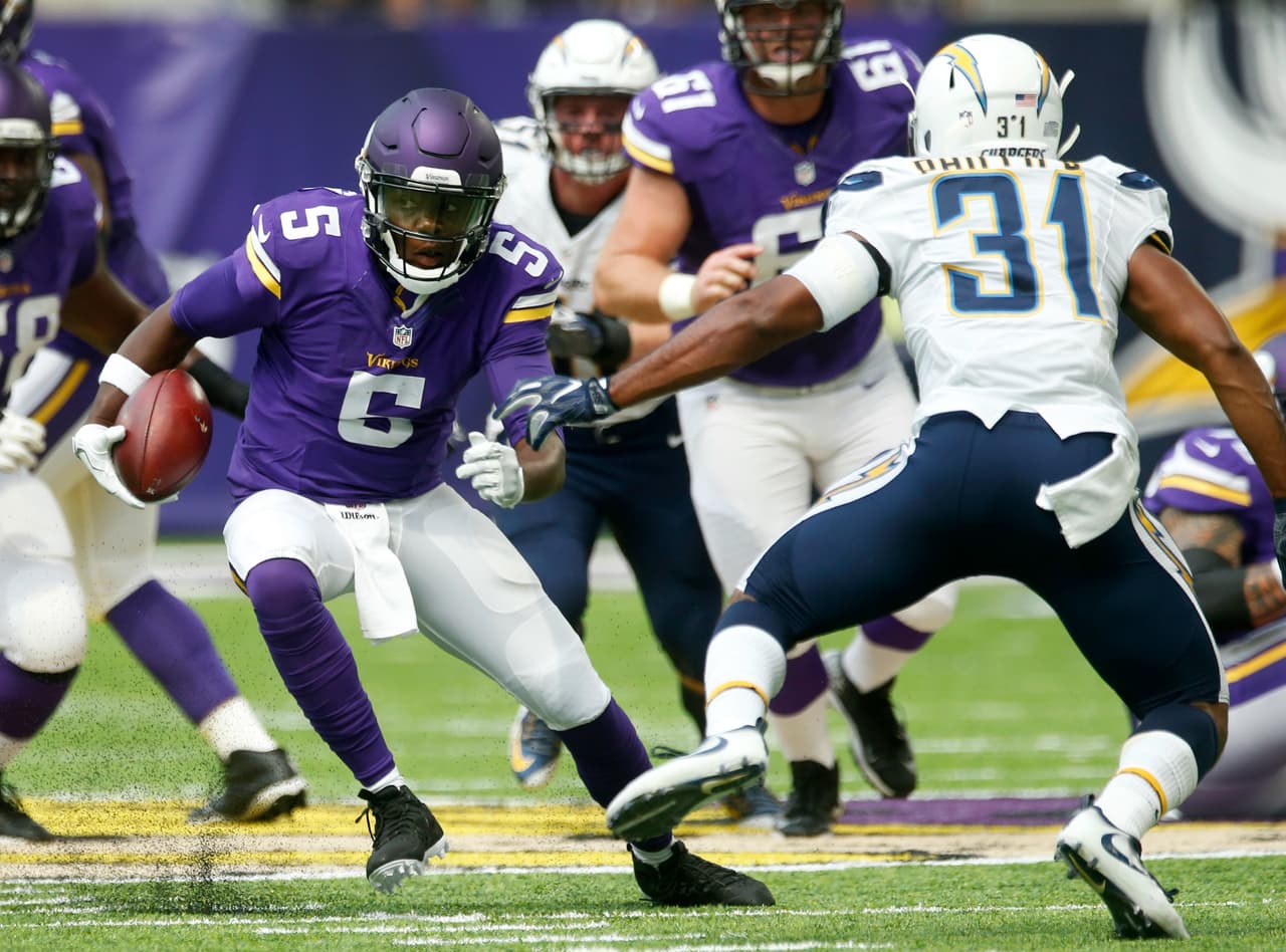 Chargers 10-23 Vikings: Teddy Bridgewater lanzó para 161 yardas con un touchdown