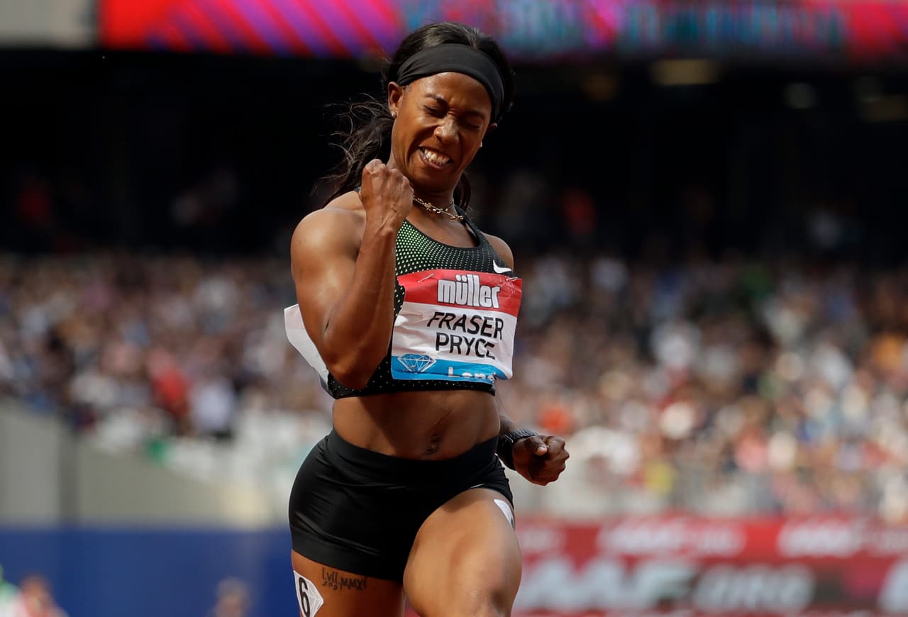 Shelly-Ann Fraser-Pryce vuela en los 100 m planos