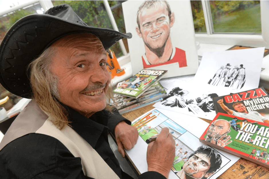 Paul Trevillion es uno de los mejores cartonistas delmundo. Nacido en Inglaterra, es un fanático del futbol, ha dibujado a Pelé, Michael Jordan o George Best, entre otros.