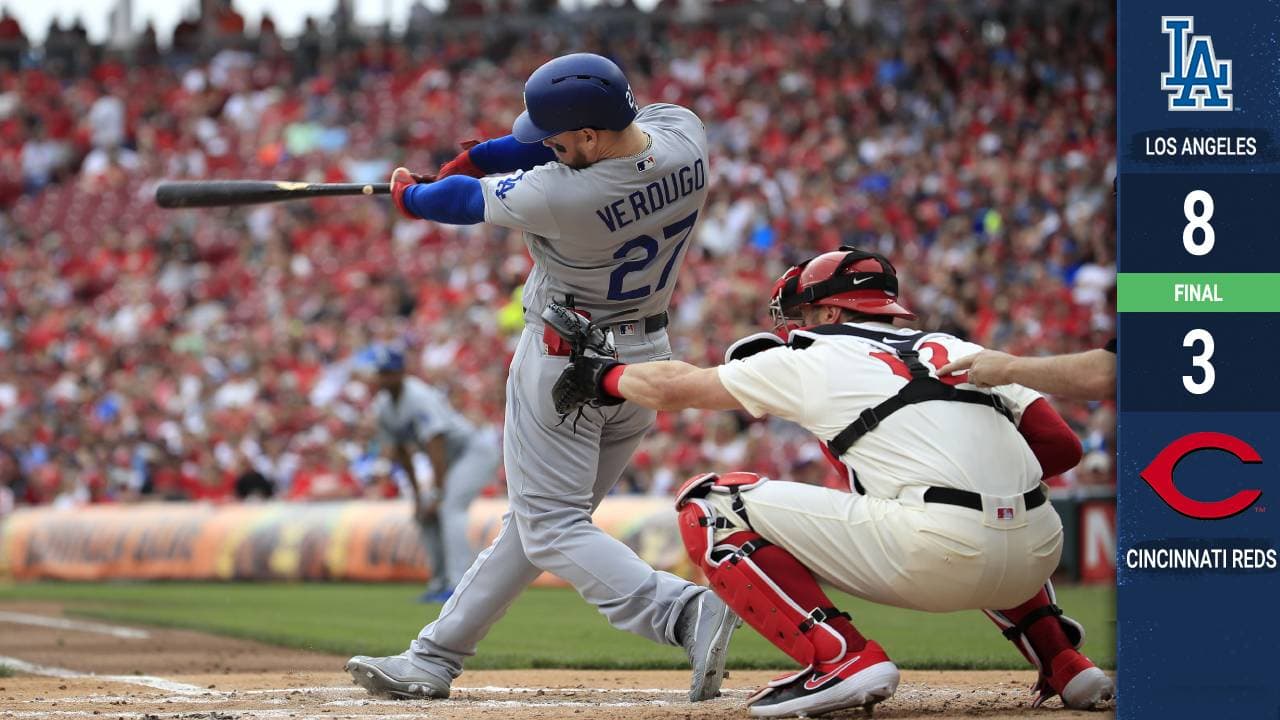 Reds no fueron rival ante los poderosos Dodgers del mexicano Verdugo