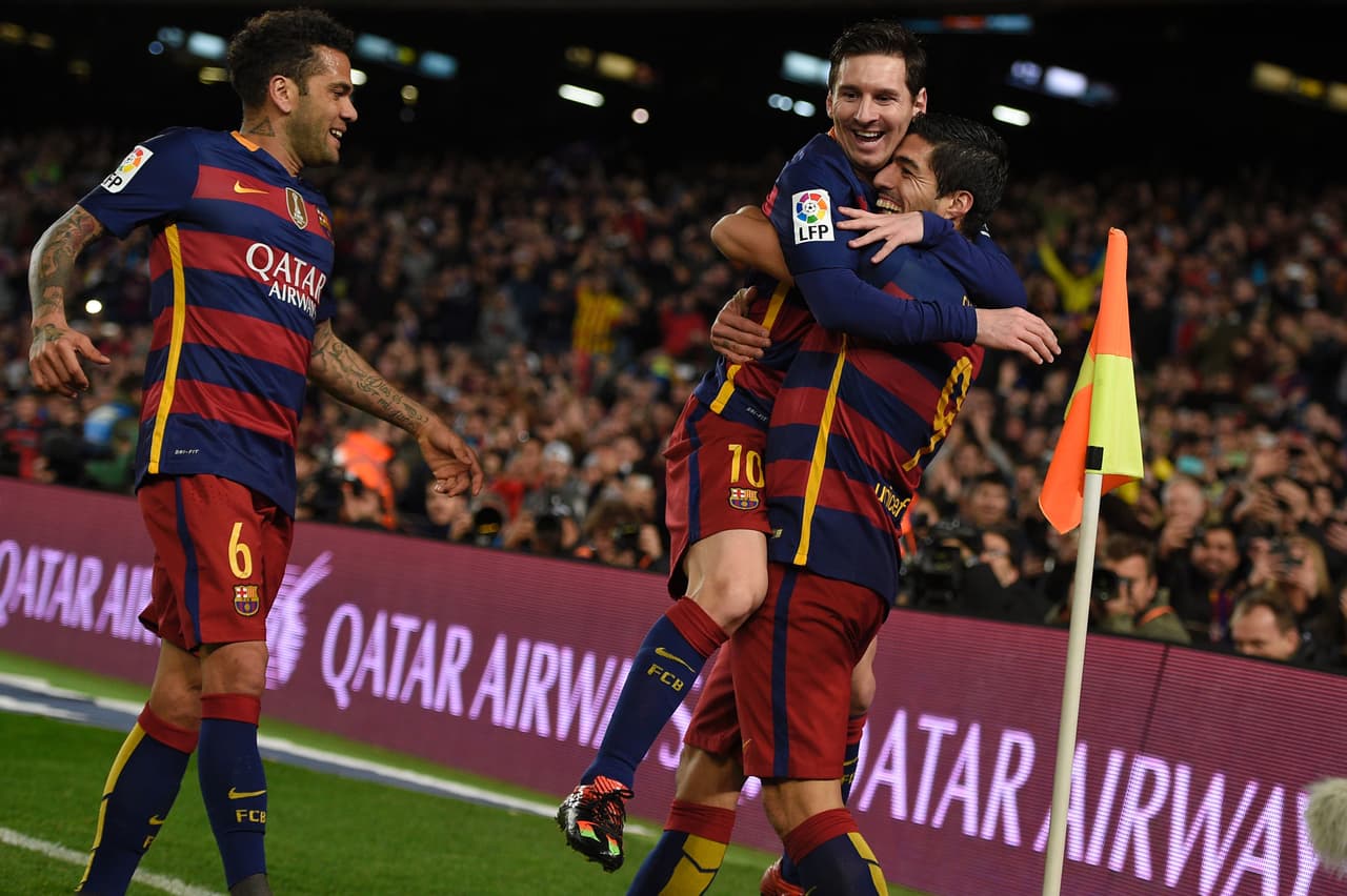 Lionel Messi festeja con el Barcelona
