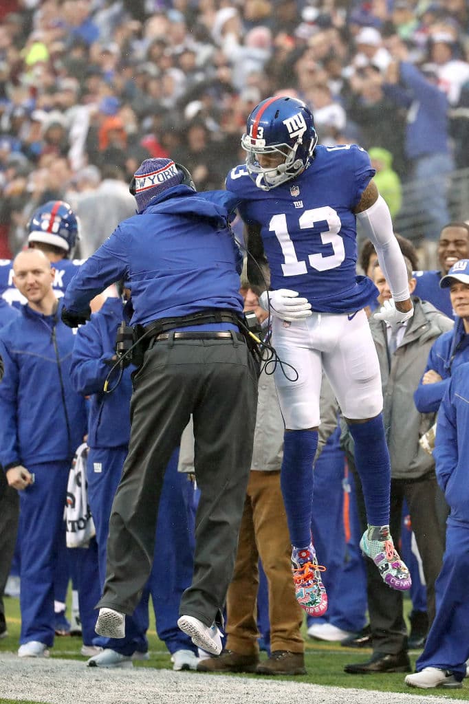 El MetLife Stadium enloqueció con esa jugada sacada de la chistera, mientras Beckham celebraba que los Giants se ponían 17-14 por delante en los albores del segundo medio.