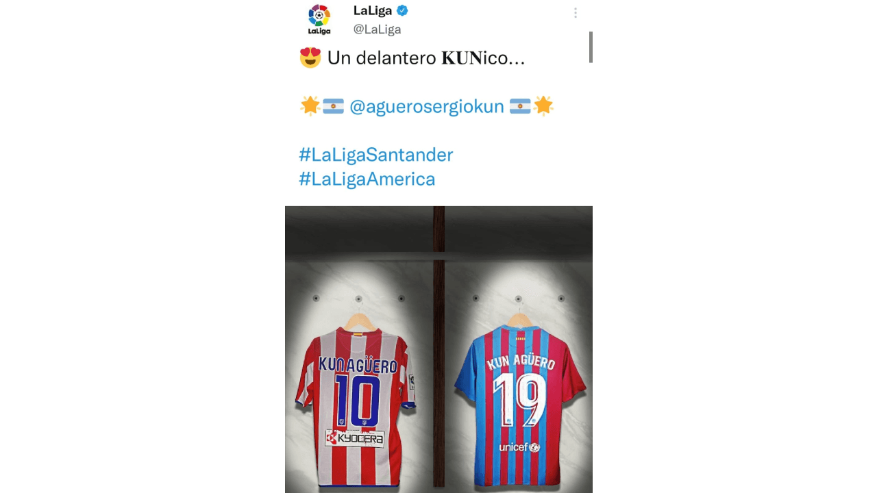 El mundo del futbol se despide de un grande, Sergio 'Kun' Agüero anunció su retiro de las canchas por problemas cardiacos, lo cual causó reacciones en redes. Compañeros de cancha, equipos y fanáticos, le dedicaron palabras, imágenes y videos por su gran trayectoria, su talento y, sobre todo, por su calidad. humana, ¡hasta luego, Kun!