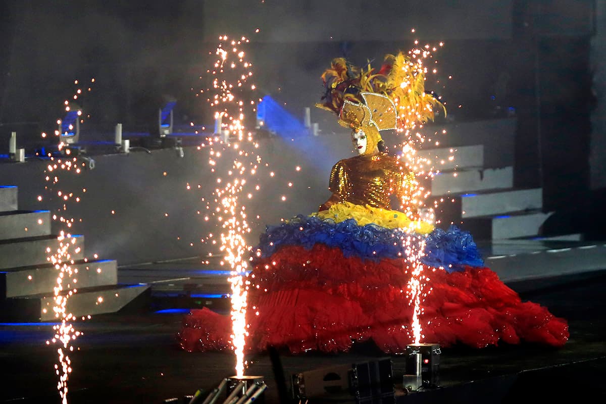 El tricolor colombiano tuvo su espacio durante la muestra del Carnaval de Barranquilla en la ceremonia de clausura.