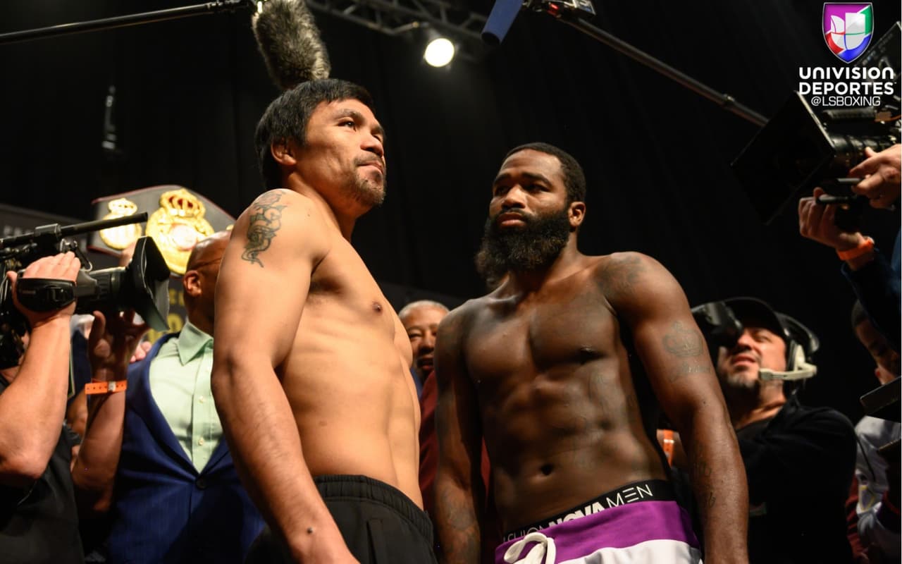 ¡Hay pelea! Manny Pacquiao y Adrien Broner libran la báscula en Las Vegas