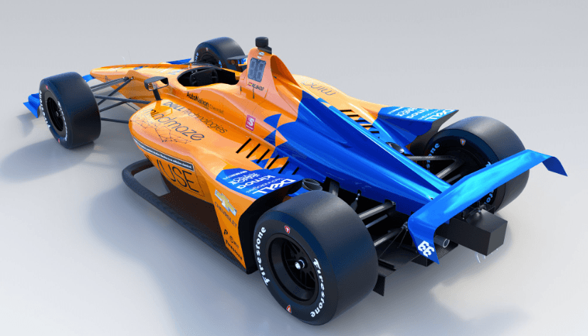 El color del monoplaza fue escogido porque fue el que usó Bruce McLaren en 1966 para competir en la Fórmula 1.