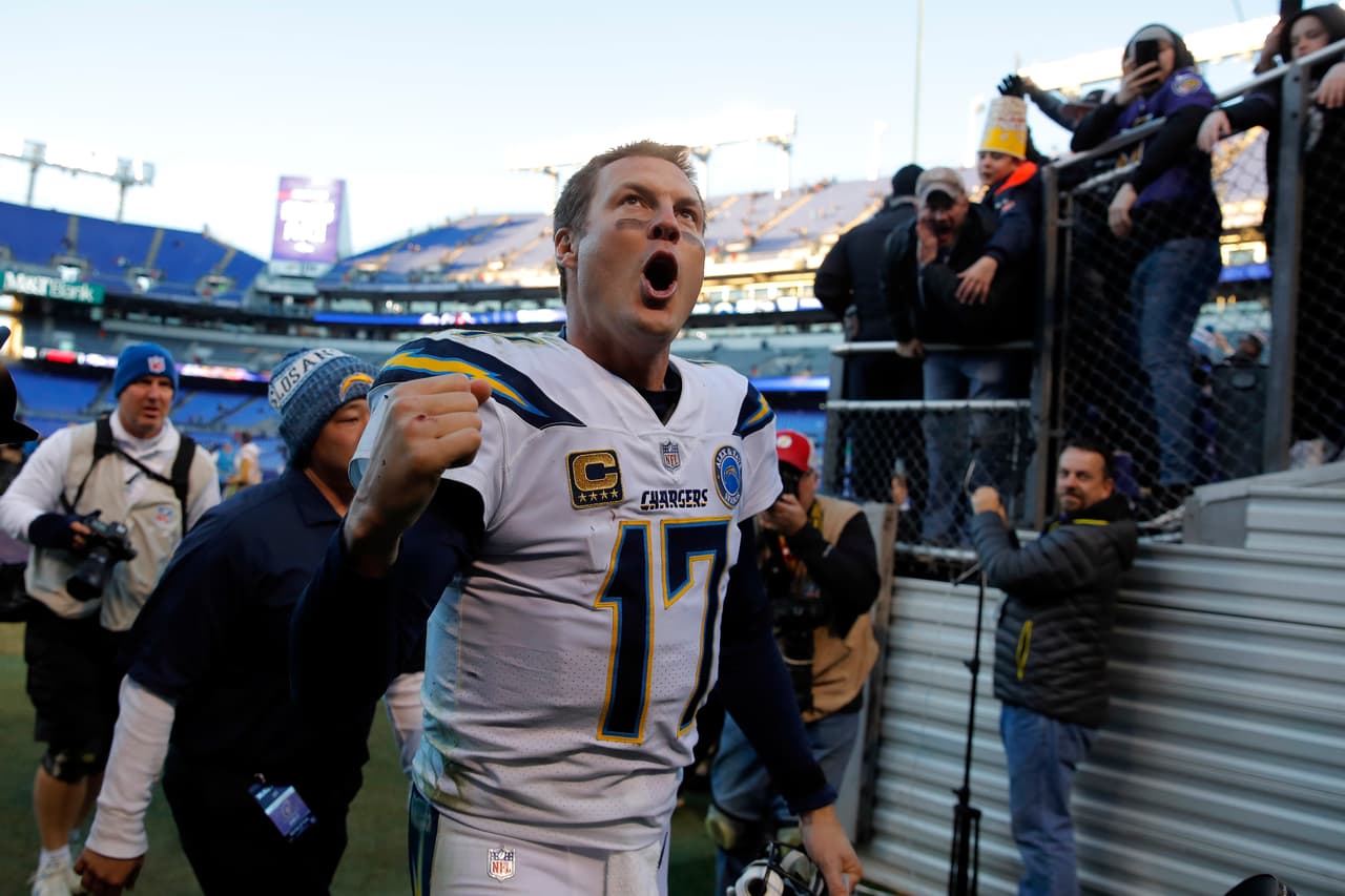 Después del heroico triunfo en Baltimore (23-17), Los Angeles Chargers tienen a Philip Rivers con 4 mil 308 yardas totales y 32 touchdown (tres más que Brady).