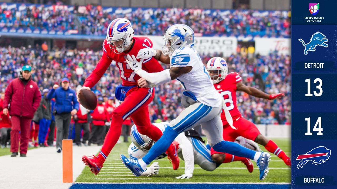 <b>Detroit 13-14 Buffalo</b>. Josh Allen lanzó pase de anotación de 42 yardas a Robert Foster en el último cuarto para guiar a los Bills (5-9) a un triunfo sobre los Lions (5-9).