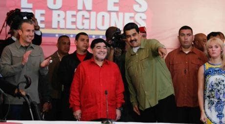 Maradona asegura respaldar a Nicolás Maduro "más que nunca" como presidente de Venezuela