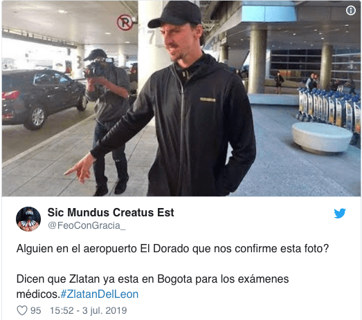 En redes sociales surgió el rumor de la llegada del sueco Zlatan Ibrahimovic del LA Galaxy de la MLS a Independiente Santa Fe en el fútbol colombiano, lo que generó hilarantes reacciones entre los usuarios.