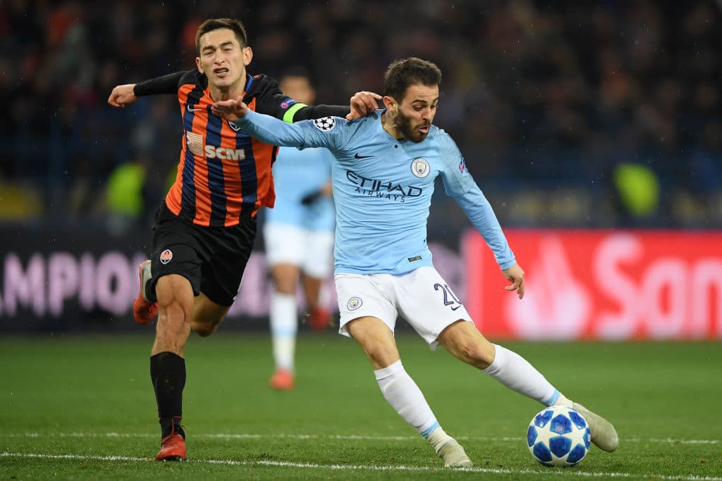 El portugués Bernardo Silva, con este zapatazo de pierna zurda, puso cifras definitivas para la causa de los Citizens en su visita a Ucrania.