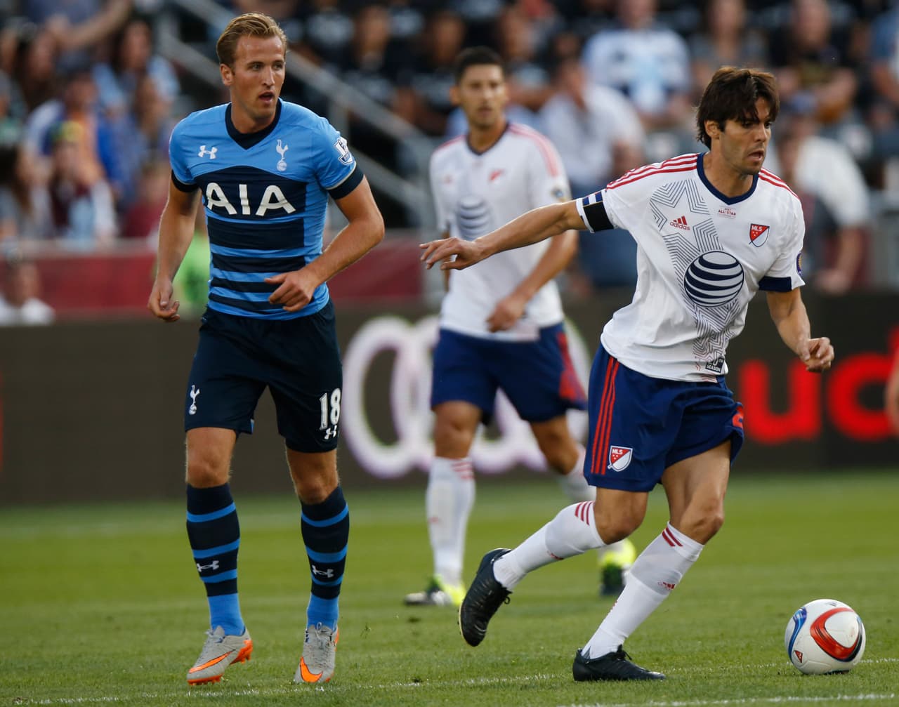 Harry Kane y Kaká coincidieron en el Juego de Estrellas de la MLS 2015.