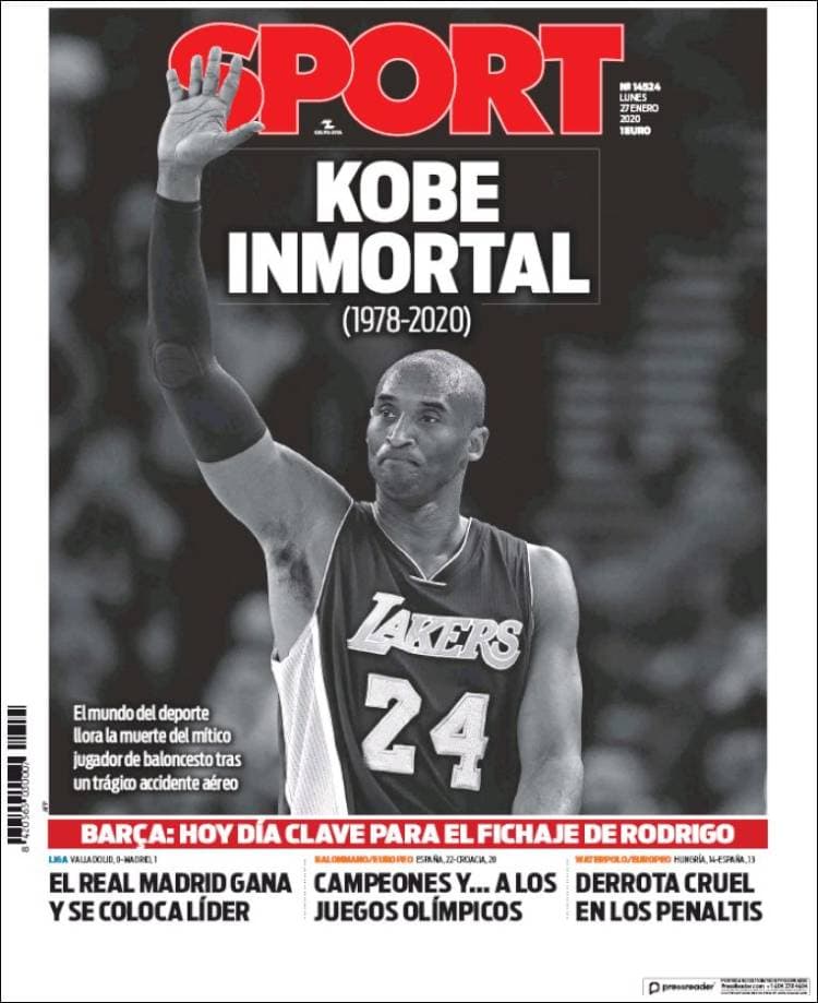Kobe Bryant paraliza al mundo con su muerte y se convierte en tendencia a nivel internacional.