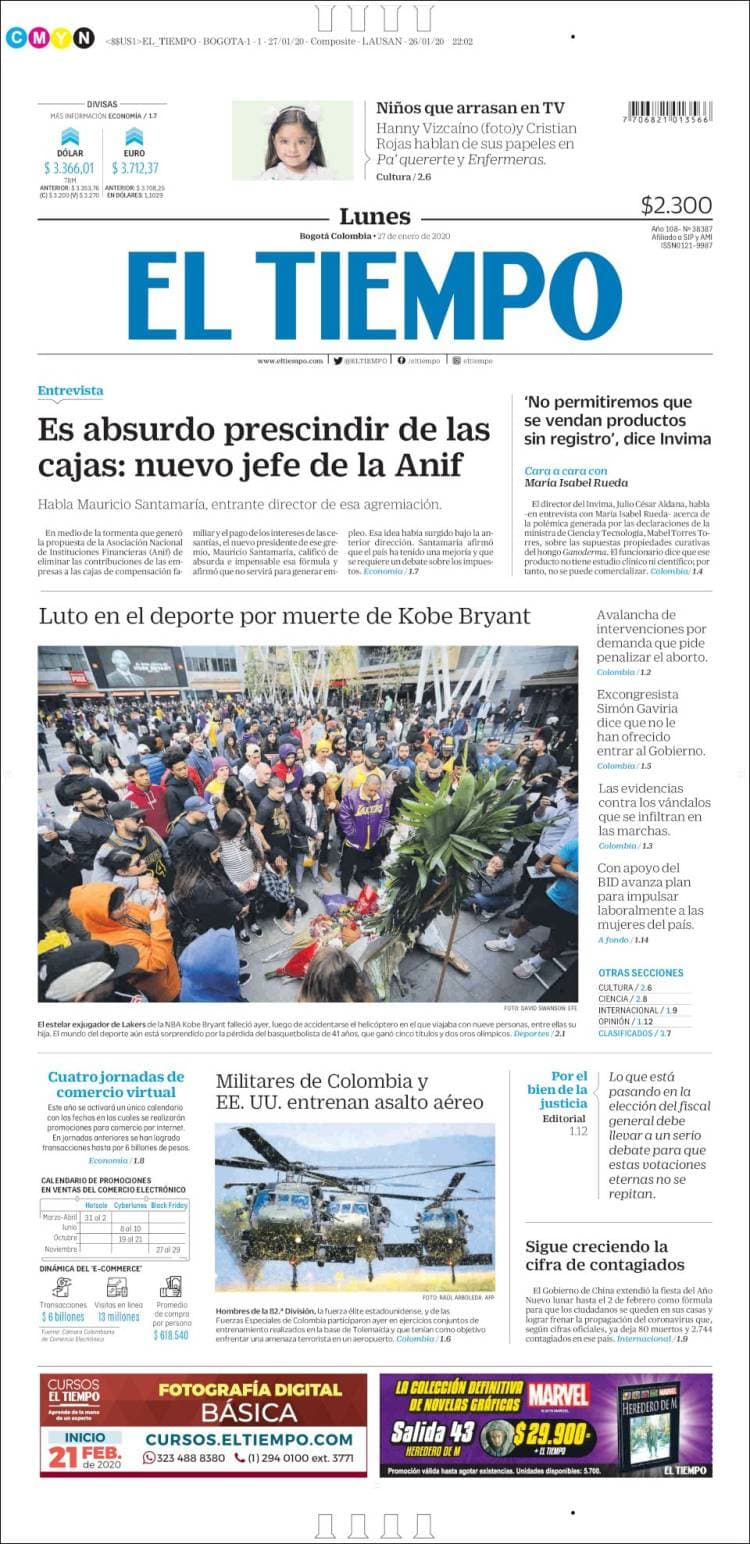 Kobe Bryant paraliza al mundo con su muerte y se convierte en tendencia a nivel internacional.