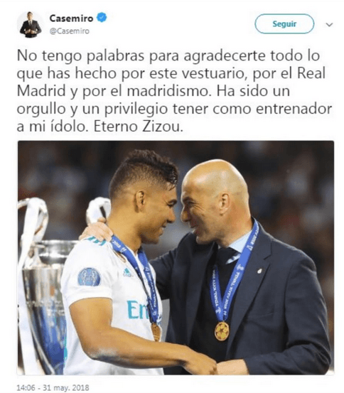 El brasileño Casemiro, quien tomó protagonismo con la llegada de Zidane.