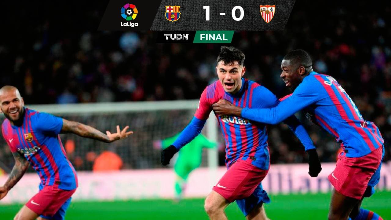 Genialidad de Pedri y Barcelona derrota al Sevilla de Tecatito