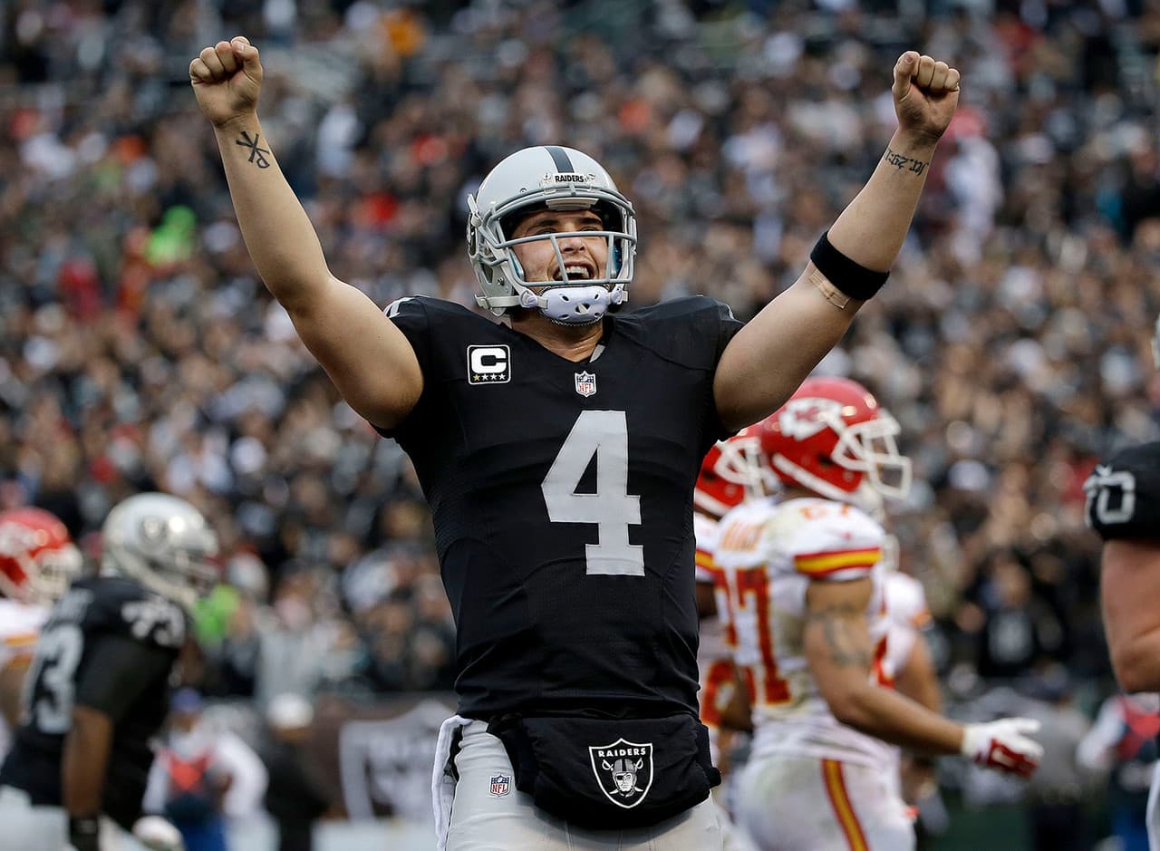 <b>1) Derek Carr,<i>Oakland Raiders</i> - $25,000,000</b>