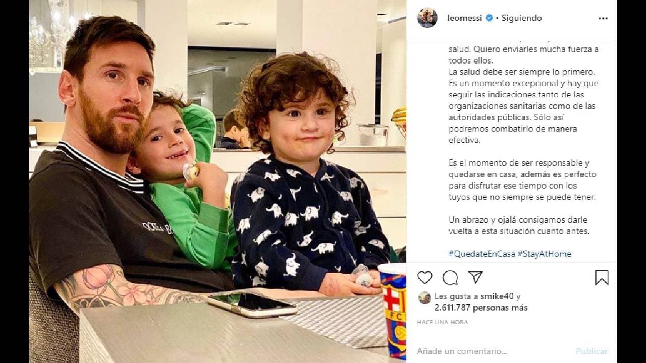 Messi invita a reflexionar sobre la salud y a disfrutar de la familia.