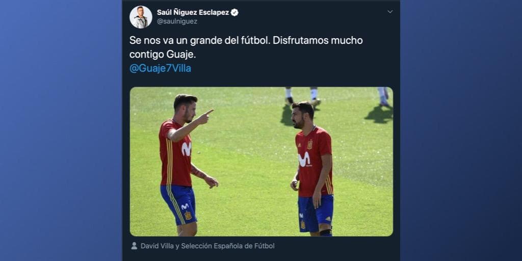 Estas son las reacciones en redes después del anuncio del retiro del futbol de David Villa.