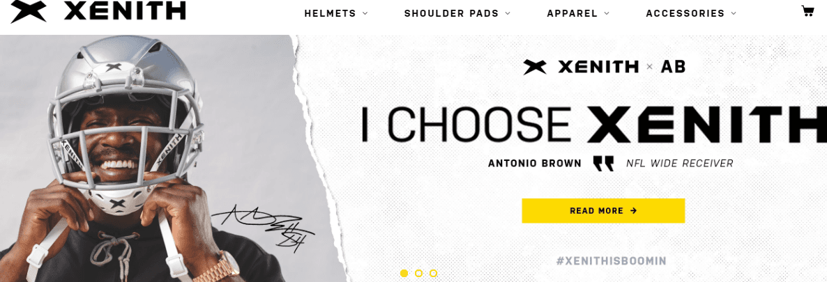 La propia marca anunció en su página web la decisión de Antonio Brown de usar un casco bajo la firma Xenith.
