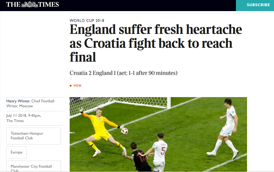 "Inglaterra sufre nuevos dolores de cabeza mientras Croacia lucha para alcanzar la final"
