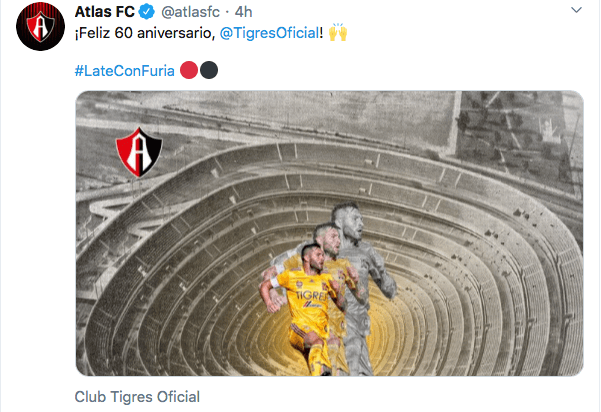 Equipos como Arsenal, Olympique y sus adversarios del futbol mexicano conmemoran y felicitan a los Tigres tras su fundación en 1960.