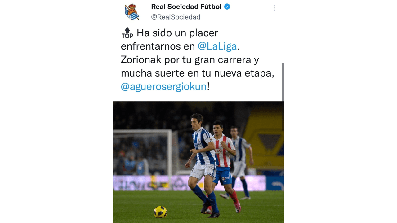 El mundo del futbol se despide de un grande, Sergio 'Kun' Agüero anunció su retiro de las canchas por problemas cardiacos, lo cual causó reacciones en redes. Compañeros de cancha, equipos y fanáticos, le dedicaron palabras, imágenes y videos por su gran trayectoria, su talento y, sobre todo, por su calidad. humana, ¡hasta luego, Kun!