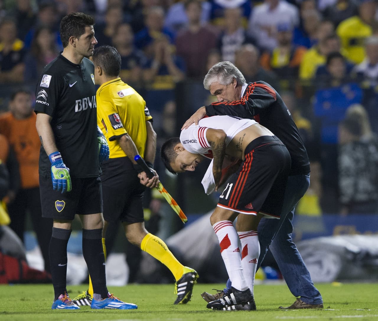 Boca Junios y River Plate jugaban un partido de Copa Libertadores