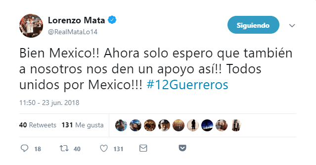 Lorenzo Mata, de los 12 Guerreros, o sea, la selección mexicana de basquetbol, orgulloso y pidiendo apoyo ahora que jugarán para buscar el pase al Mundial FIBA, ante Estados Unidos.