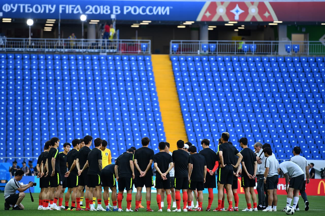 La selección de Corea del Sur realizó reconocimiento de campo a la Rostov Arena, escenario del partido de este sábado contra México por el Grupo F.