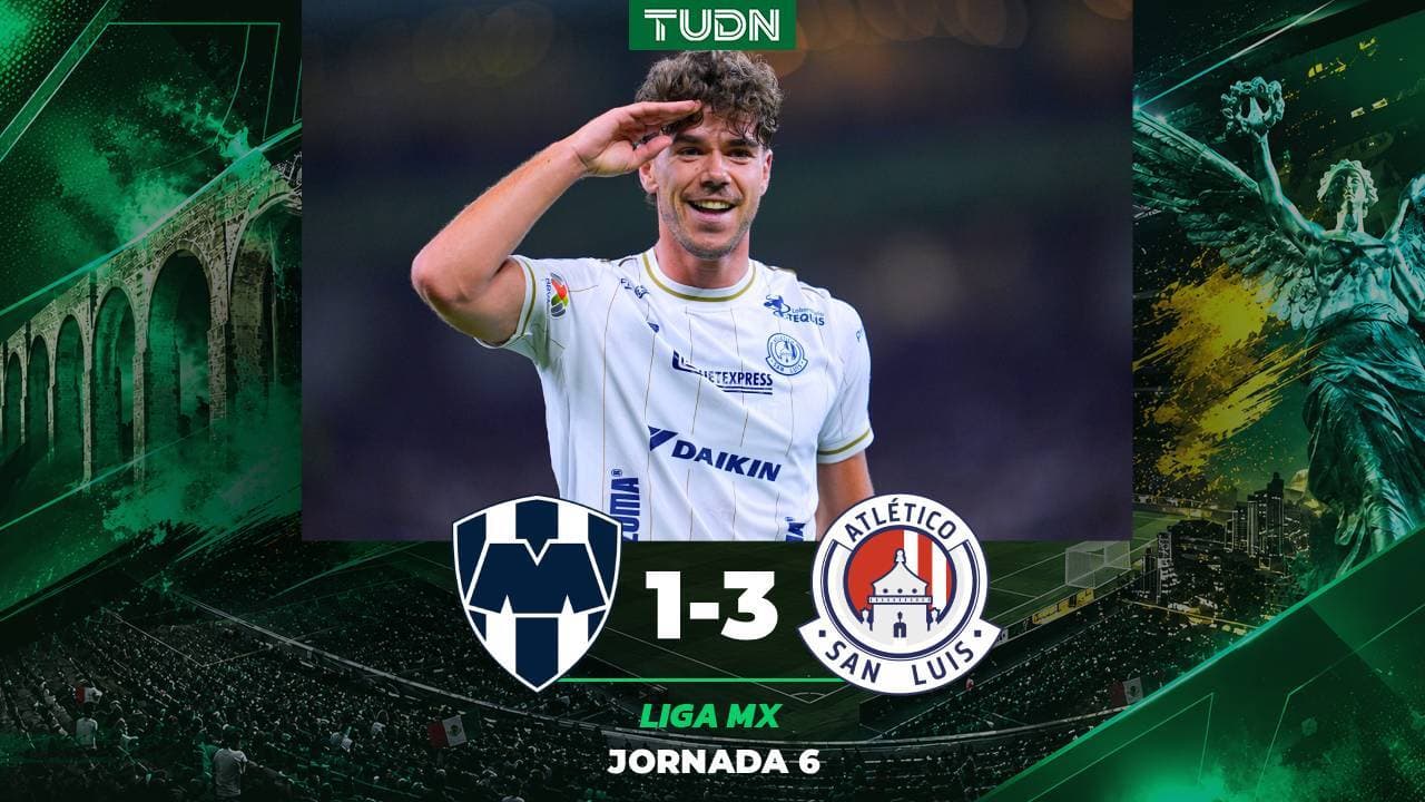 Atletico de San Luis derrota a domicilio a Monterrey en partido de la Jornada 6 de la Liga MX