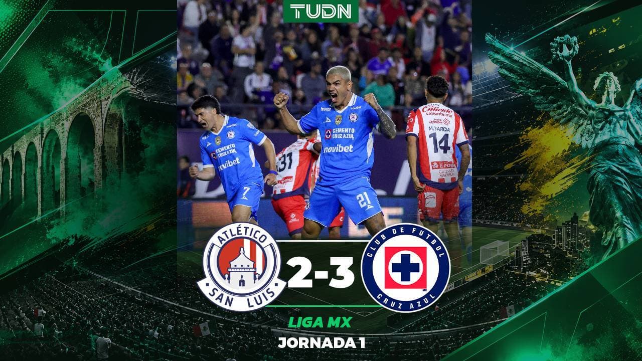 Cruz Azul remonta en el último suspiro y se lleva el triunfo ante Atlético de San Luis